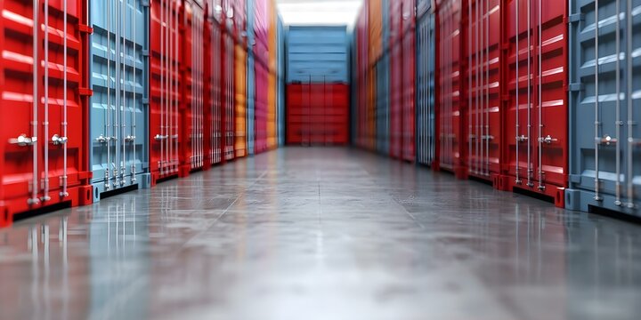 Managing cargo containers at warehouses for logistics and ecommerce wholesale trade. Concept Warehouse Management, Logistics, Cargo Containers, Ecommerce Wholesale, Trade Operations