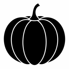 Pumpkin vector illustration, pumpkin vector art, pumpkin silhouette, pumpkin with leaves vector icon