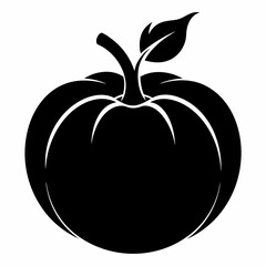 Pumpkin vector illustration, pumpkin vector art, pumpkin silhouette, pumpkin with leaves vector icon