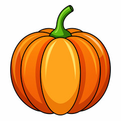 Pumpkin vector illustration, pumpkin vector art, pumpkin silhouette, pumpkin with leaves vector icon