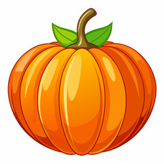 Pumpkin vector illustration, pumpkin vector art, pumpkin silhouette, pumpkin with leaves vector icon
