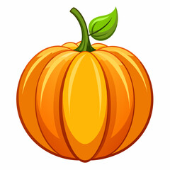 Pumpkin vector illustration, pumpkin vector art, pumpkin silhouette, pumpkin with leaves vector icon