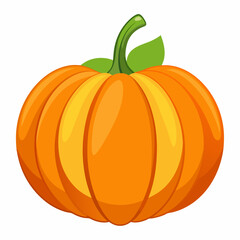 Pumpkin vector illustration, pumpkin vector art, pumpkin silhouette, pumpkin with leaves vector icon
