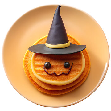 witch in hat pancake halloween menu