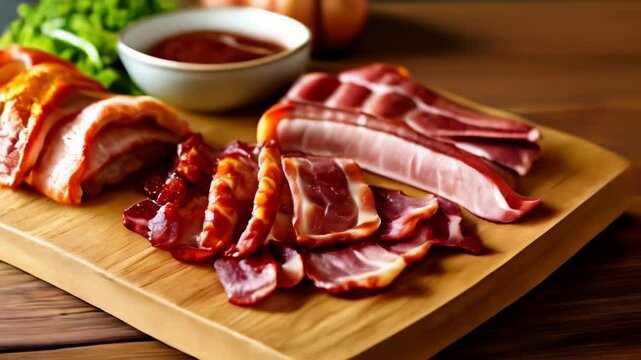  Deliciously grilled bacon strips ready to be savored