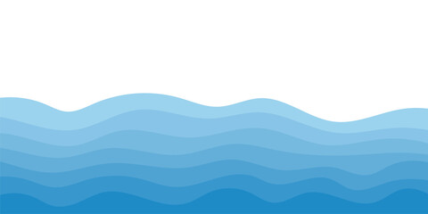 Background vector illustration of blue ocean wave layers