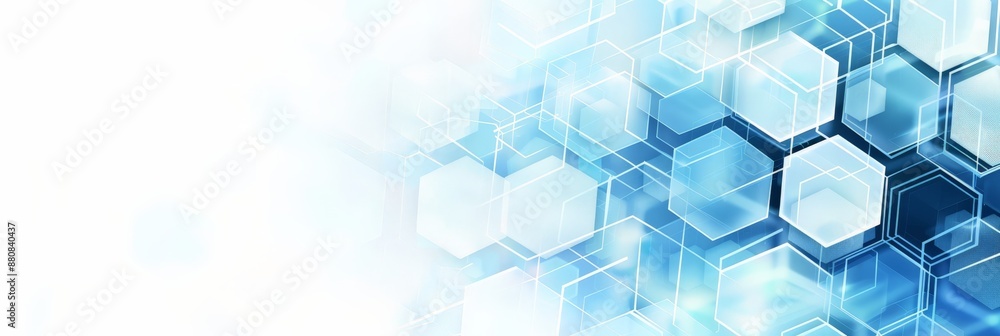 Poster modern medical background with hexagonal shapes and light blue gradient. represents technological in
