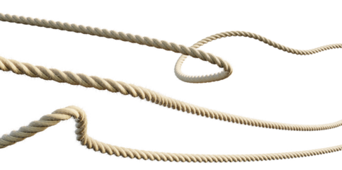 Rope cut out, string rope isolate on white background