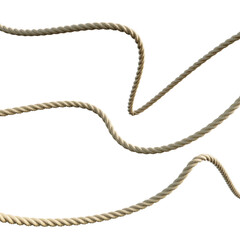 Rope cut out, string rope isolate on white background