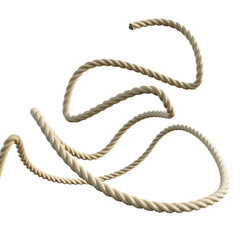 Rope cut out, string rope isolate on white background