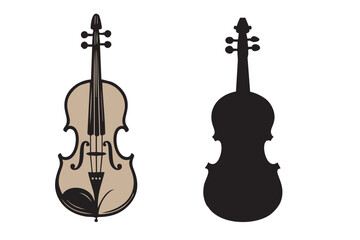 a mugical violin vector silhouette