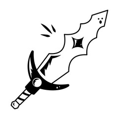 A linear icon of war sword 