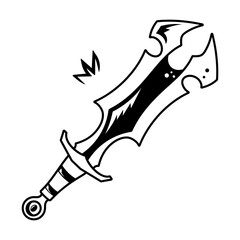 An outline icon of mythical dagger  