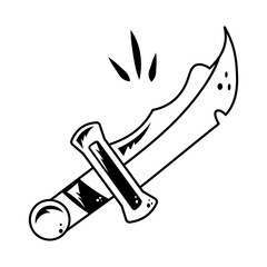 Deadly sword icon designed in line style 