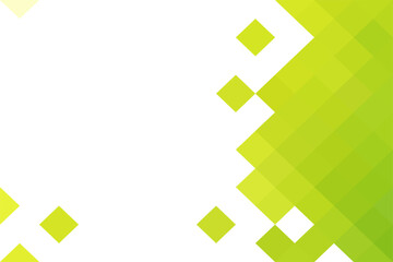 Green mosaic pixel background with copy space. Gradient abstract tile background. Artistic puzzle background.