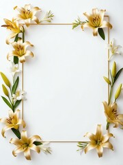 white space for text with floral border background