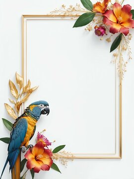 white space for text with floral border background