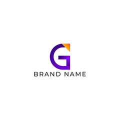 ILLUSTRATION LETTER G WITH TRIANGLE GEOMETRIC LOGO ICON PURPLE ORANGE GRADIENT COLOR TEMPLATE SIMPLE MINIMALIST ELEMENT DESIGN SIMPLE VECTOR GOOD FOR APPS, BRAND 