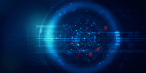 2d illustration Abstract futuristic electronic circuit technology background