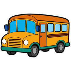 School bus vector illustration, bus vector art, school bus silhouette, school bus isolated on white vector icon