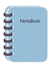 A notebook PNG transparent background in a Speckle Spray Paint Art Style School concept, Realistic Sticker illustration