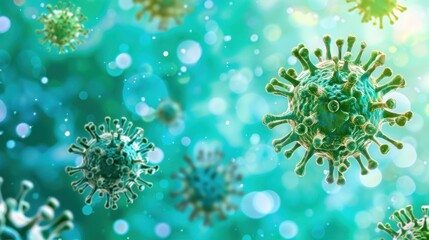 Microscopic View of Coronavirus Particles