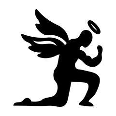 Divine messenger icon in glyph style 