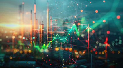 Fototapeta premium Energy Price Increase and Shift to Renewable Resources Illustrated with Graph