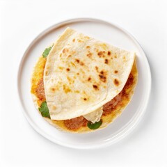 Quesadilla isolated on white background