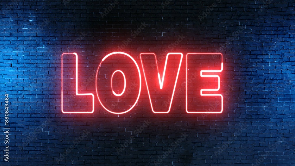 Poster love text font with light. luminous and shimmering haze inside the letters of the text i love you. l