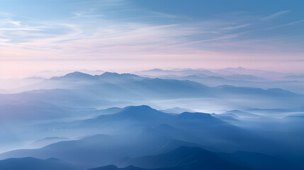 The sky is blue and the mountains are in the background