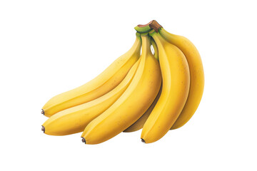 A bunch of ripe bananas isolated on a white background, perfect for healthy eating and fresh fruit concepts.