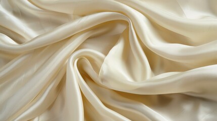 Obraz premium Smooth Ivory Satin Fabric Draped in Soft Folds
