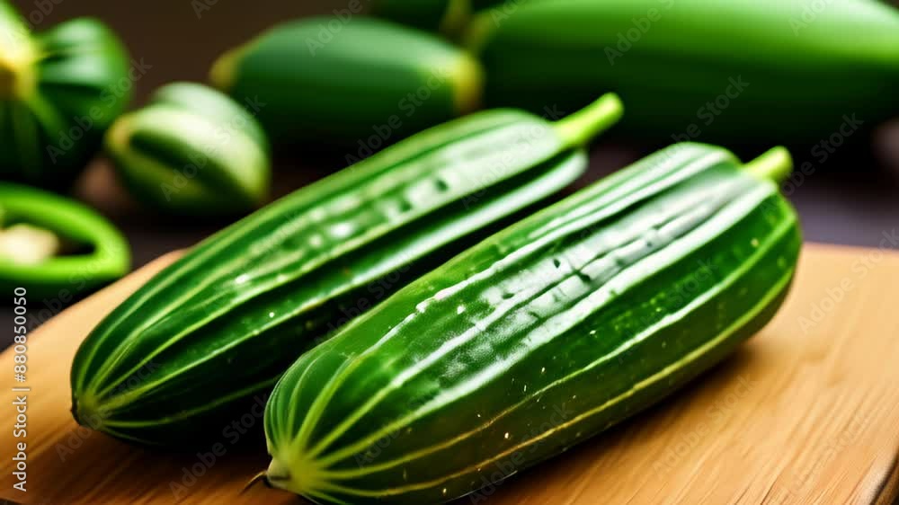 Sticker  Fresh vibrant green vegetables ready for a healthy meal