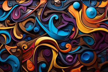 Fototapeta premium A vibrant abstract. Ultra - detailed textures and bold, dynamic lines create an intricate, captivating composition.