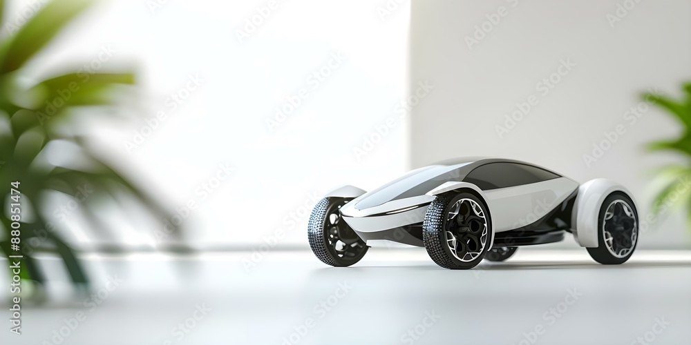Poster vehicle design influenced by natures principles of biomimicry for improved functionality. concept bi
