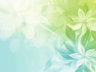 Obraz premium Floral Bright Green and Blue Background, Generative AI Illustration