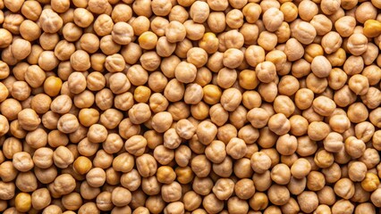 Raw chickpeas scattered on a solid background, forming a natural pattern, highlighting their importance as a healthy, nutritious, and gluten-free ingredient in farm-to-table agriculture.