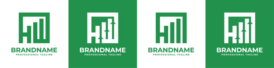 Letters HW or H Financial Logo, Great for Financial Planning and Consulting