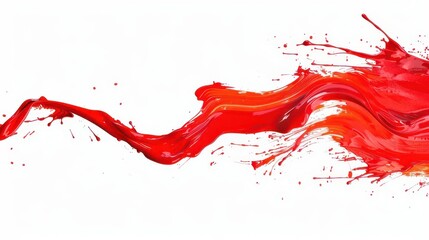 abstract red spray paint stain in a dynamic line shape isolated on white vector clip art