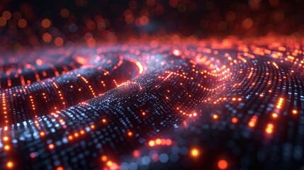 Abstract Digital Background with Binary Code and AI Algorithms