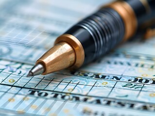 A pen lying on a check, ready to be signed.