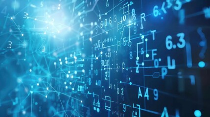 Abstract Digital Network with Blue and White Color Scheme