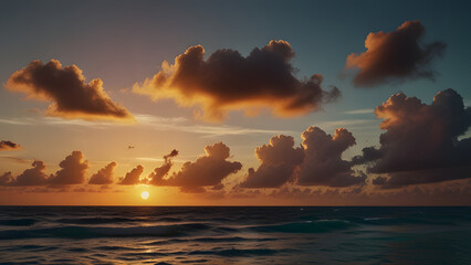 Breathtaking Sunset Over Peaceful Beach