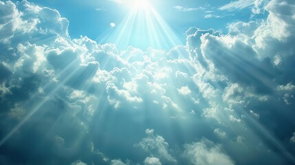 heavenly rays of light breaking through clouds inspiring hope and blessings dreamy concept