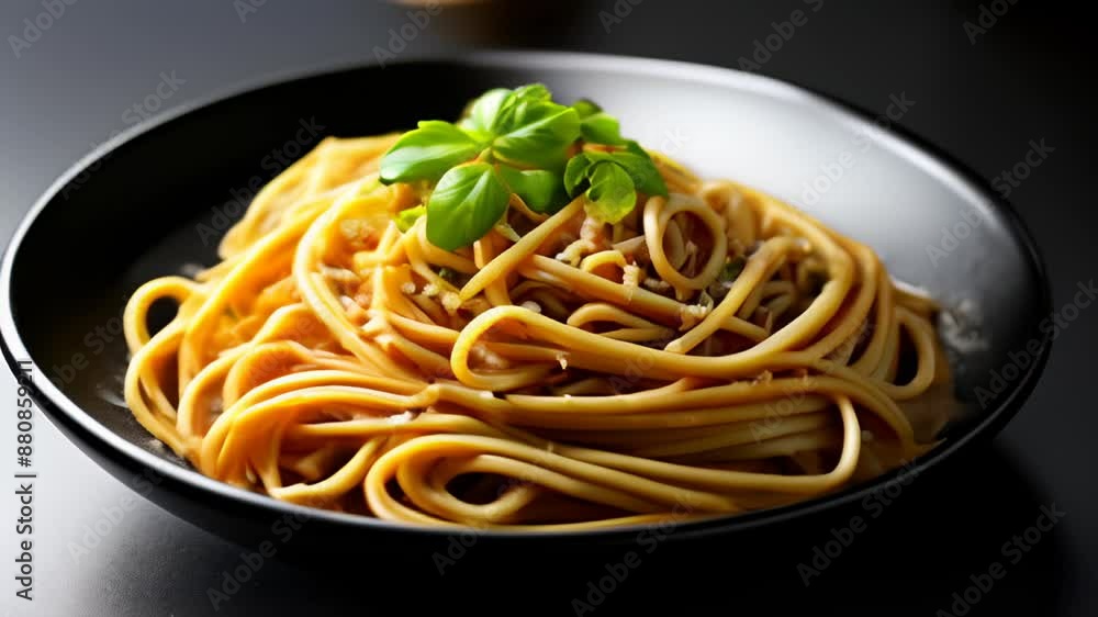 Canvas Prints  Deliciously twisted  Spaghetti with a twist of fresh basil