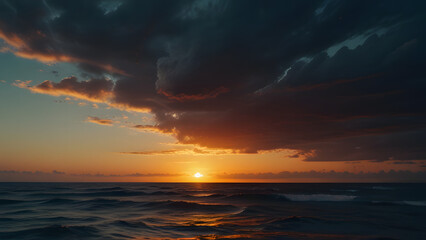 Obraz premium Sunset Sky and Ocean Waves Harmony