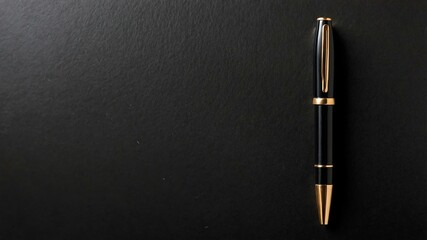 aesthetic generic slim black pen vertically isolated i background