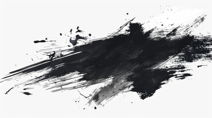 Obraz premium Dynamic Brush Stroke: White Paint on Transparent Background