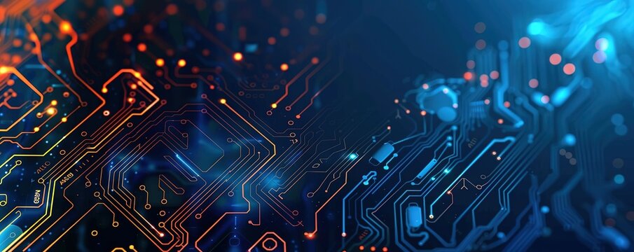 Circuit board hi tech, mechanical technology contemporary modern conceptual tech background with space for your copy.